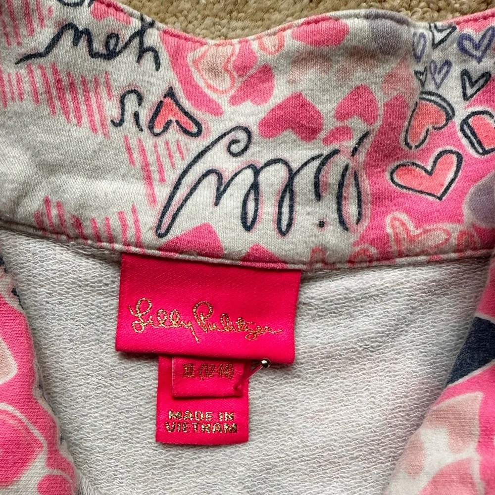 Lilly Pulitzer Girls 8-10 Skipper Popover Valentines Day Heart Print XL (12-14)